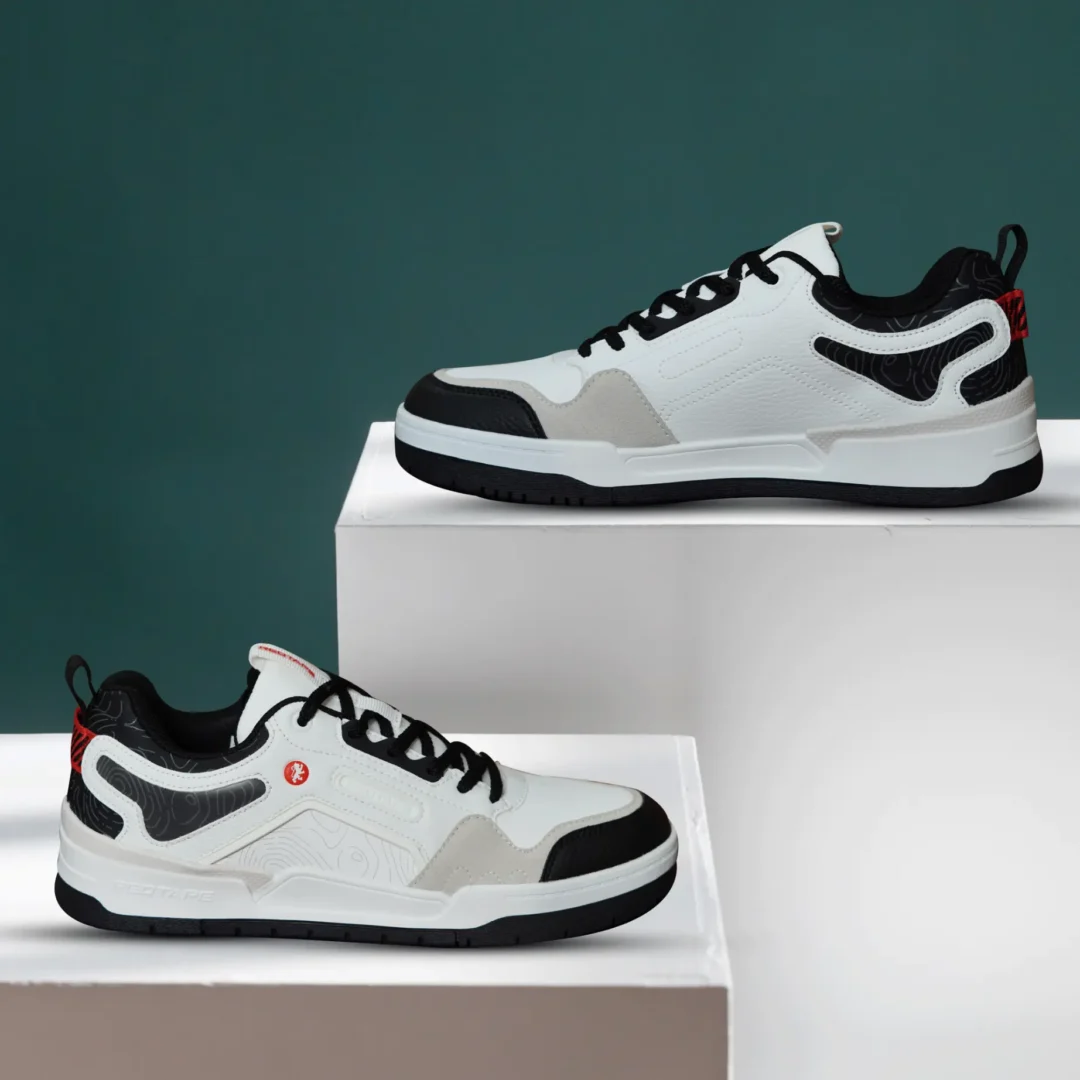 Redtape Black White Trendy Sneakers